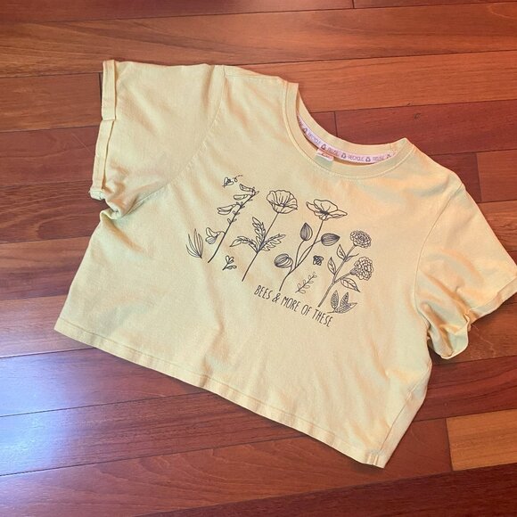 Yellow Boho Crop Top size Large - Picture 3 of 7